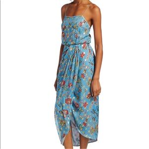 Derek Lam 10 Crosby Lexi Metallic Floral Wrap Dress 6